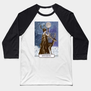 Winter Solstice Moon Goddess Baseball T-Shirt